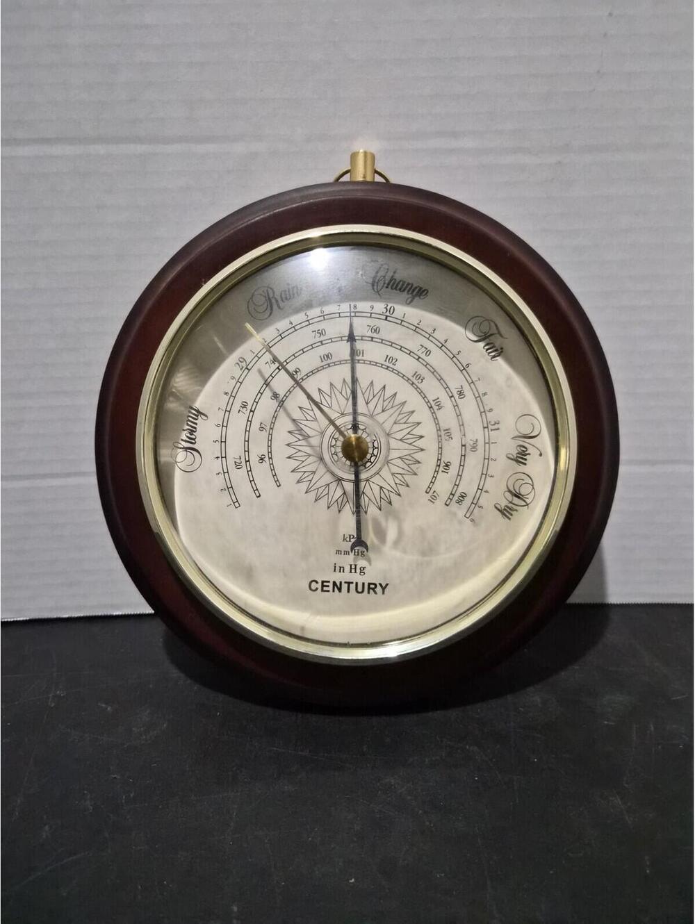 Hanging Barometer With Gold Accents